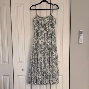 Floral Sage Green Maxi Dress